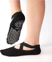 Sportsokken - Geschikt voor Yoga & Pilates sokken met antislip - 'Ballerina Yoga' - dichte tenen - zwart