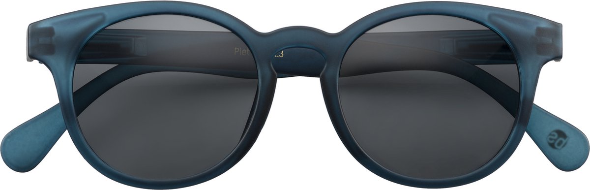 Babsee zonnebril - model Piet Doorzichtig Blauw, rubber frame, flexibele pootjes met brillenhoes en doekje