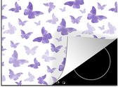 KitchenYeah® Inductie beschermer 59x51 cm - Vlinder - Paars - Patronen - Kookplaataccessoires - Afdekplaat voor kookplaat - Inductiebeschermer - Inductiemat - Inductieplaat mat