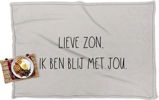 Picknickkleed - Buitenkleed - Quotes - Lieve zon, ik ben blij met jou