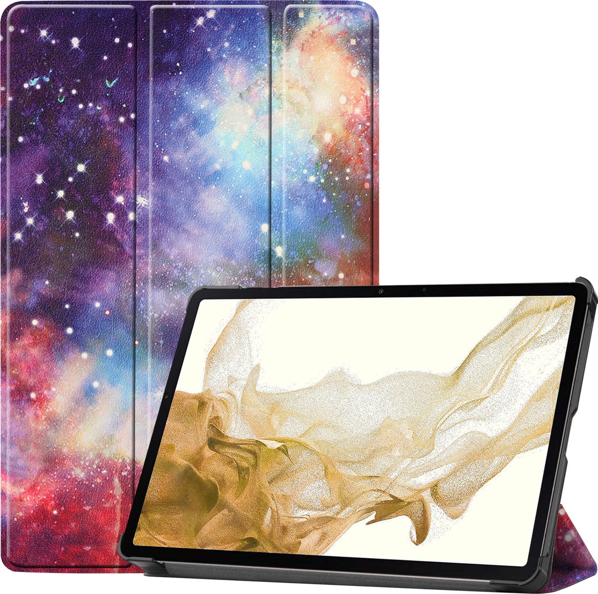 Hoes - Geschikt voor Samsung Galaxy Tab S8 - Dun & Stevig - Trifold Bookcase - Hard Cover - Hardcover Book Case - Tablet Hoesje - Galaxy