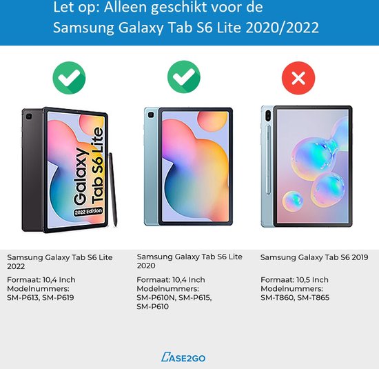 Coque pour Samsung Galaxy Tab S6 Lite (2022) - 10,4 pouces - Étui livre à trois volets avec porte-stylet - Rouge