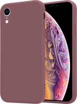 ShieldCase geschikt voor Apple iPhone Xr vierkante silicone case - Purple Grape - Siliconen hoesje - Shockproof case hoesje - Backcover case - Bescherming