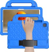 Tablet hoes geschikt voor Huawei MatePad 10.4 (2022/2020) - Schokbestendige case met handvaten - Diamond Kids Cover met schouderriem - Blauw