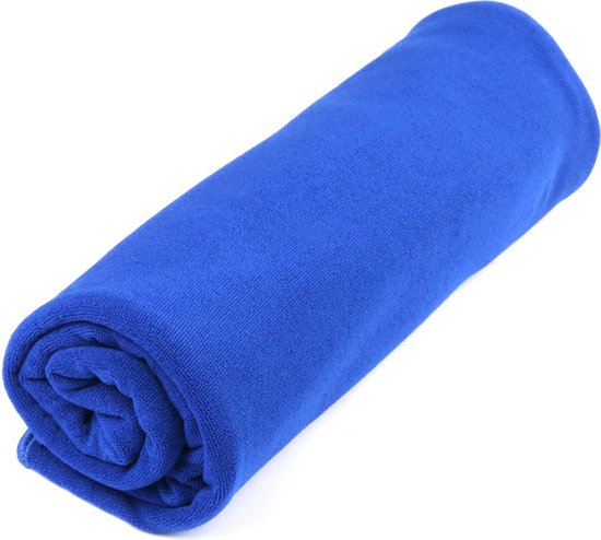 Yoga of fitness microvezel handdoek - blauw - 150 x 75 cm - ultra absorberend - super zacht - sporthanddoeken — afbeelding 4