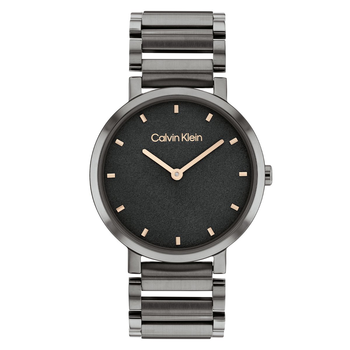 Calvin Klein CK25200088 Dames Horloge - Mineraalglas - Roestvrijstaal - Zwart - Ø 34 mm - Quartz - Druksluiting - 3 ATM (spatwater)