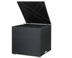 CASARIA Opbergbox - Polyrattan 318 L met Deksel 75x75x70cm Tuin - Zwart