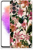 Telefoon Hoesje Geschikt voor Samsung Galaxy A73 5G Leuk TPU Back Case Bloemen