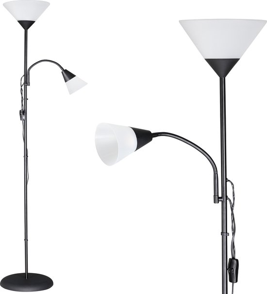 Monzana Staande Lamp Alissa - Verstelbaar 28x175cm - Zwart