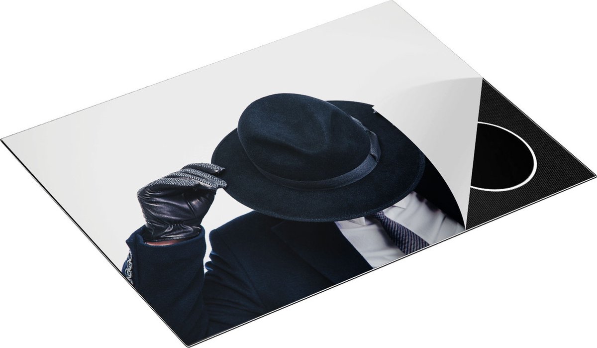 Chefcare Inductie Beschermer Zakenman met een Zwart Hoedje - 70x50 cm - Afdekplaat Inductie - Kookplaat Beschermer - Inductie Mat