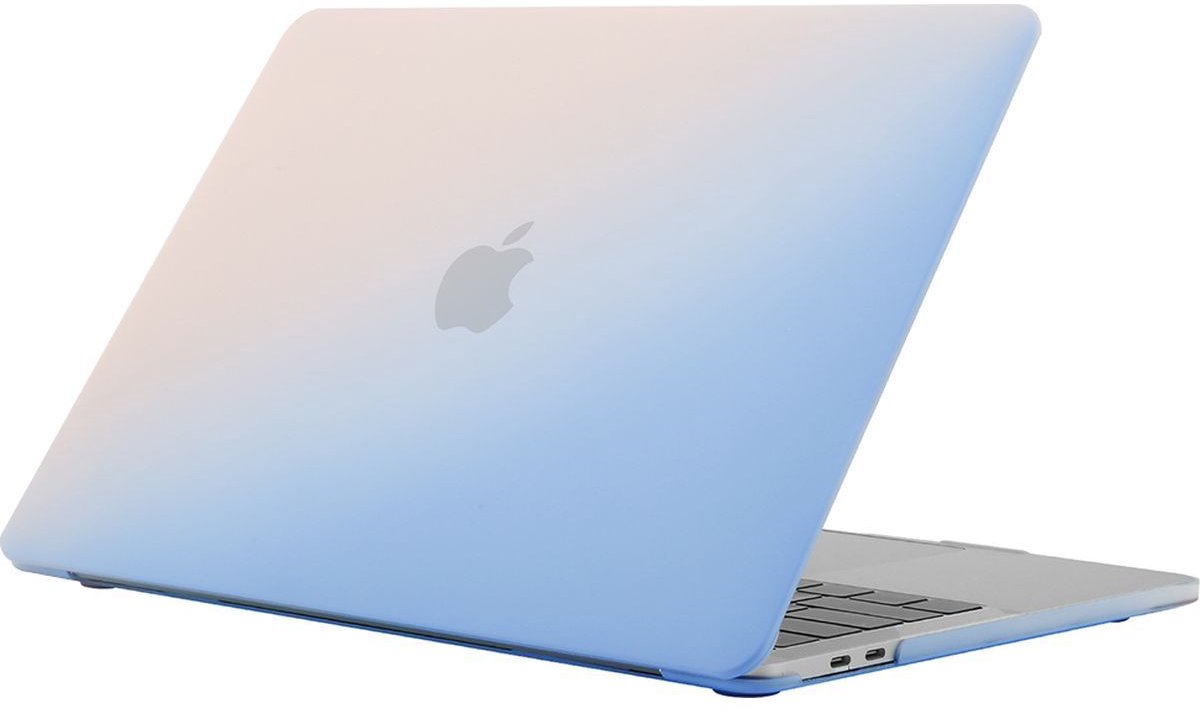 Mobigear Laptophoes geschikt voor Apple MacBook Pro 14 Inch (2021-2024) Hoes Hardshell Laptopcover MacBook Case | Mobigear Rainbow Matte - Blauw - Model A2442 / A2779 / A2918 / A2992 / A3401