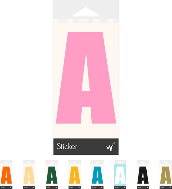 Container Sticker Huisnummer - Letter A Lettersticker - Kliko Sticker - Deursticker - Weerbestendig - 10 x 6,5 cm - Roze