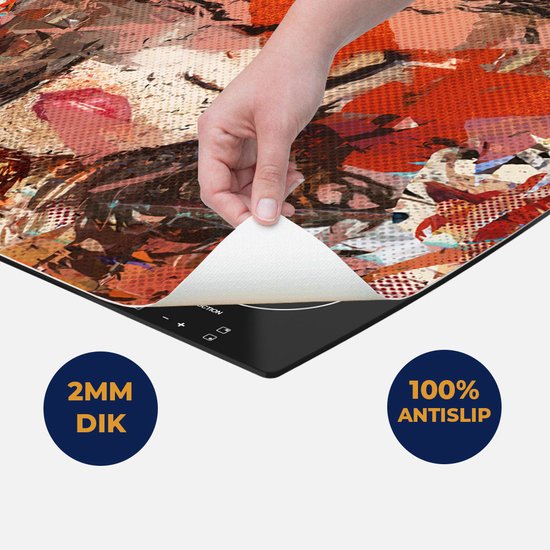 Chefcare Inductie Beschermer Abstracte Kunst van een Meisje - Vrouw - 81,6x52,7 cm - Afdekplaat Inductie - Kookplaat Beschermer - Inductie Mat