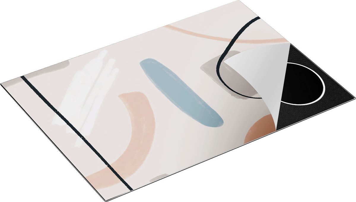Chefcare Inductie Beschermer Abstracte Kunst - Scandinavische Style - 75x50 cm - Afdekplaat Inductie - Kookplaat Beschermer - Inductie Mat