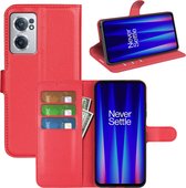 OnePlus Nord CE 2 Hoesje - MobyDefend Kunstleren Wallet Book Case (Sluiting Voorkant) - Rood - GSM Hoesje - Telefoonhoesje Geschikt Voor OnePlus Nord CE 2