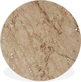 WallCircle - Cercle mural - Cercle mural intérieur - Marbre - Marron - Luxe - 120x120 cm - Décoration murale - Peintures ronds XXL