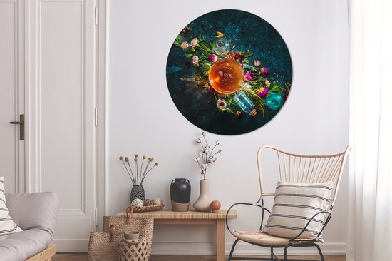 Tisane Assiette en plastique cercle mural ⌀ 120 cm - impression photo sur cercle mural / cercle vivant (décoration murale) XXL / Groot format!