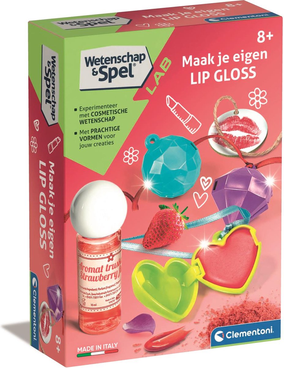 Clementoni Wetenschap & Spel - Lip Gloss - Experimenteerdoos - Lipgloss voor Kinderen - 8+ Jaar - Clementoni