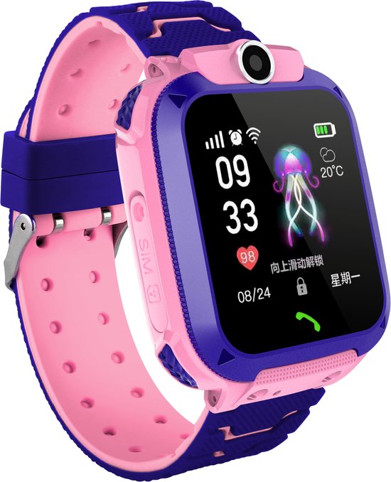 BJoy 2G Kinder GPS Tracker Kinderen Smartwatch Horloge Roze