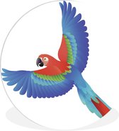 WallCircle - Wandcirkel ⌀ 60 - Een illustratie van een kleurrijke papegaai - Ronde schilderijen woonkamer - Wandbord rond - Muurdecoratie cirkel - Kamer decoratie binnen - Wanddecoratie muurcirkel - Woonaccessoires