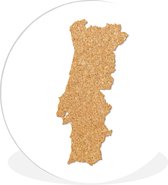 WallCircle - Wandcirkel ⌀ 90 - Illustratie van Portugal in kurk - Ronde schilderijen woonkamer - Wandbord rond - Muurdecoratie cirkel - Kamer decoratie binnen - Wanddecoratie muurcirkel - Woonaccessoires