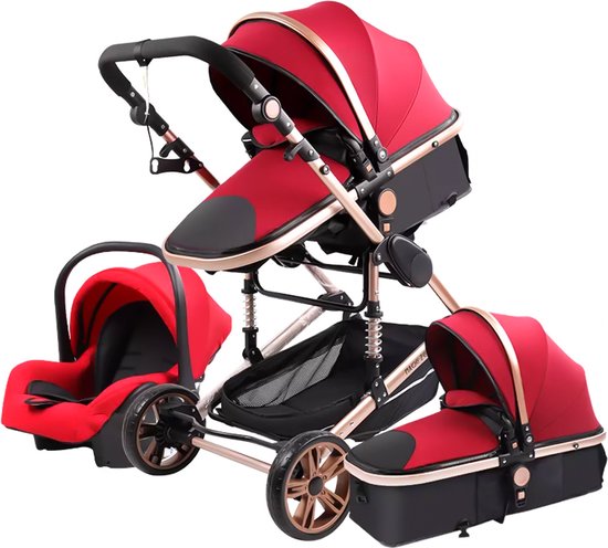 Lui Spektakel hart Coooper Luxe 3 in 1 Kinderwagen - Baby Buggy - Inclusief Auto Stoel en Wieg  -... | bol.com