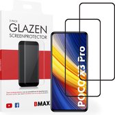 2-pack BMAX geschikt voor Xiaomi Poco X3 Pro Screenprotector glas - Full Cover gehard glas - Tempered glas - Xiaomi screenprotectors 2 stuks - Telefoonglaasje - Beschermglas - Glasplaatje - Screensaver - Screen protector - Case friendly - Zwart
