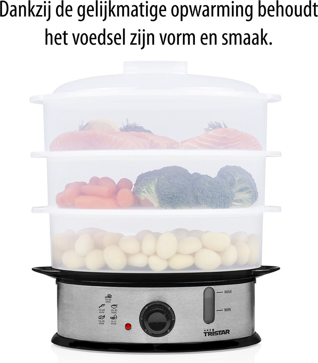 Tristar Stoomkoker VS-3914 - Food Steamer met 3 lagen - Inclusief rijstmand  -... | bol.com