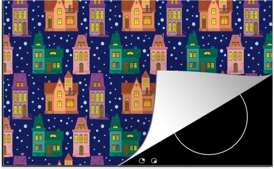 KitchenYeah® Inductie beschermer 91.6x52.7 cm - Winter - Patroon - Huis - Kookplaataccessoires - Afdekplaat voor kookplaat - Inductiebeschermer - Inductiemat - Inductieplaat mat