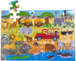 Bigjigs Afrikaans avontuur vloer puzzel (48 stuk)