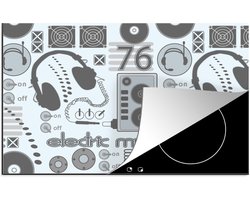 KitchenYeah® Inductie beschermer 81.6×52.7 cm – DJ – Koptelefoon – Vintage – Tekening – Design – Kookplaataccessoires – Afdekplaat voor kookplaat – Inductiebeschermer – Inductiemat – Inductieplaat mat