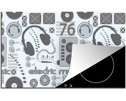 KitchenYeah® Inductie beschermer 91.6x52.7 cm - DJ - Koptelefoon - Vintage - Tekening - Design - Kookplaataccessoires - Afdekplaat voor kookplaat - Inductiebeschermer - Inductiemat - Inductieplaat mat
