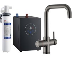 3in1 Multi -Tap Filtrete kokend water kraan & 3M waterfilter - L-uitloop- Gun Metal