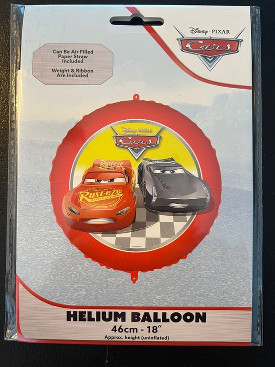 Folieballon | Cars | Disney | Pixar | Luch | Helium | 46cm | Stergewicht | Lint 1,5m | Rietje | Lightning McQueen | Jackson Storm