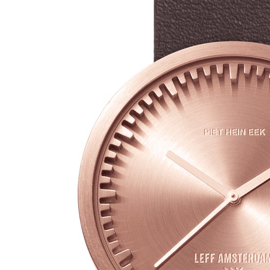 LEFF amsterdam - D38 - Horloge - Leer - Rosé/Bruin - Ø 38mm