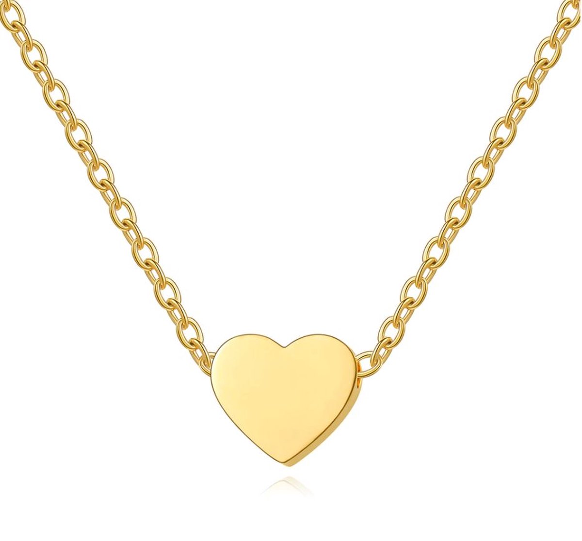 Tibri 239 - Ketting met hanger - Dames ketting - Collier met hartje in sieradendoos - Huidvriendelijk - Goudkleurig - Nikkelvrij - 2 kleuren