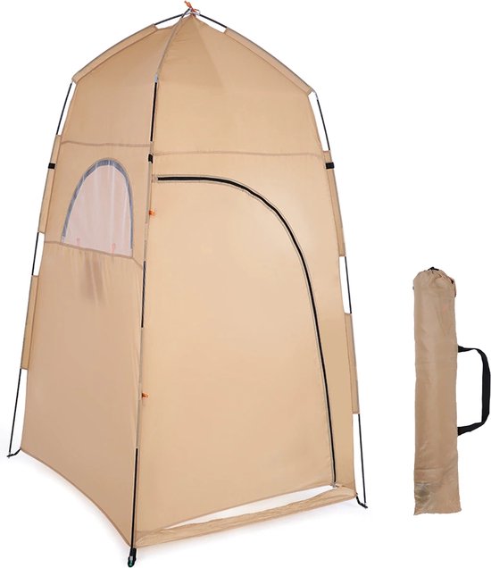 Polaza®️ Douchetent - Weerbestendig - Omkleedtent - Toilettent - Douche Tent - Camping Accessoires - Polyester - 120x120x210 cm - Beige