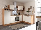 Hoekkeuken 280  cm - complete keuken met apparatuur Hilde  - Wild eiken/Wit   - keramische kookplaat - vaatwasser - afzuigkap - oven    - spoelbak