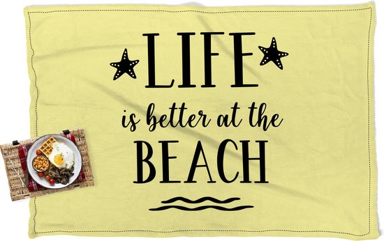 Picknickkleed - Buitenkleed - Quotes - Life is better at the beach