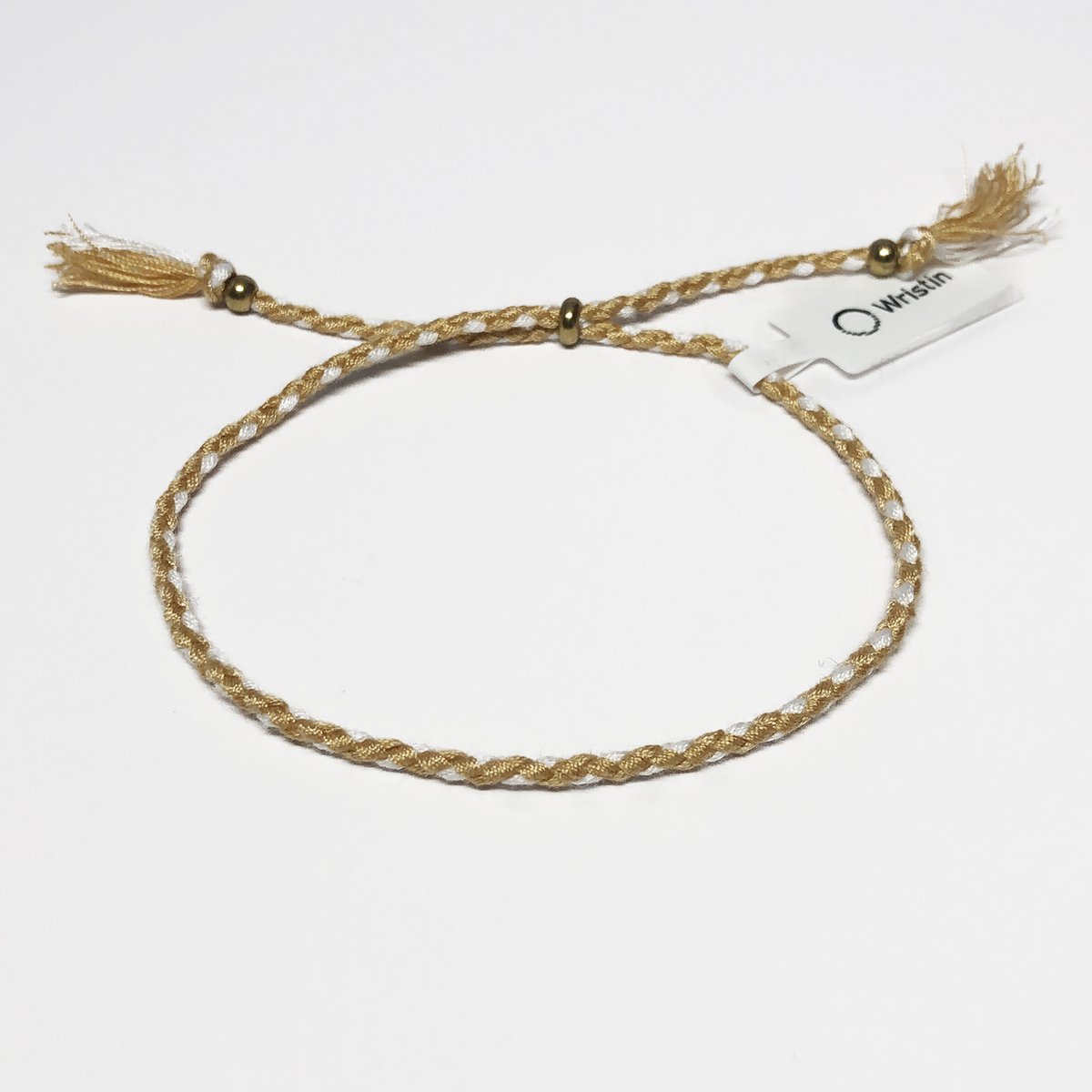 Wristin - Tibetaanse armband gevlochten bruin/wit