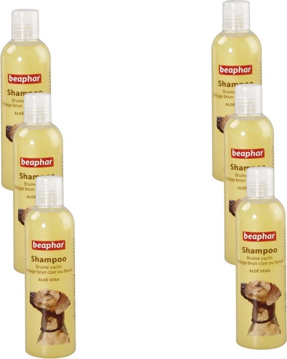 6x Beaphar Shampoo Bruine Vacht voor Hond - Hondenvachtverzorging - 250ml
