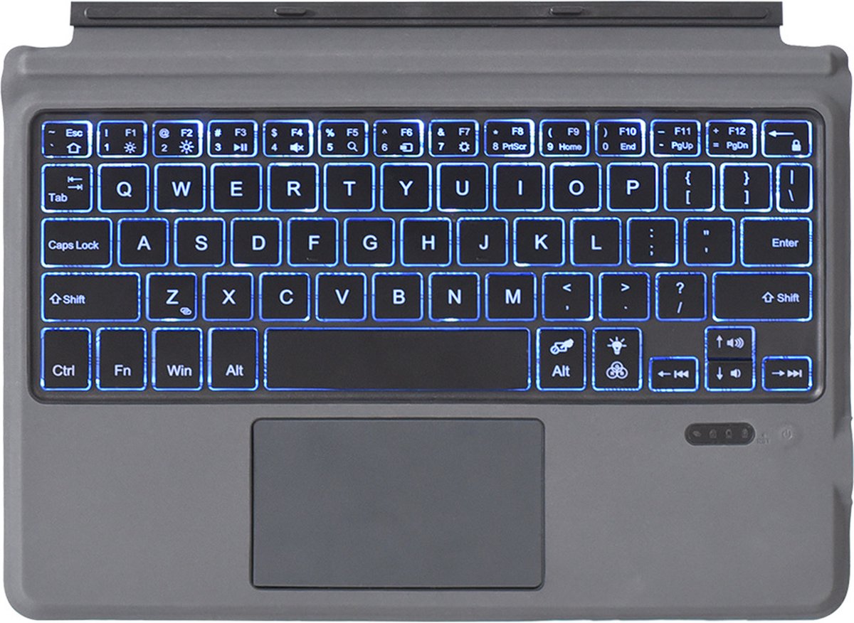Toetsenbord geschikt voor Microsoft Surface Go / Go 2 / Go 3 - Bluetooth Toetsenbord Cover - Met touchpad en toetsenbord verlichting - Zwart