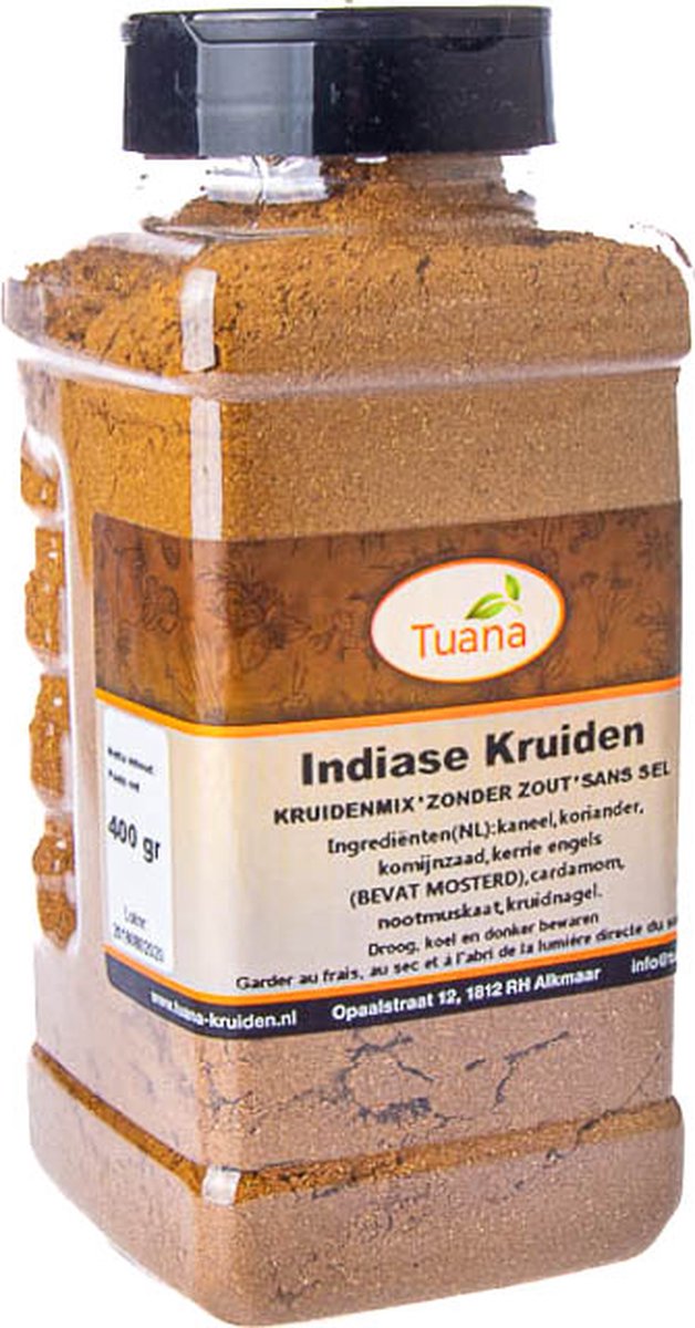 Goedkoopste Tuana Kruiden - Indiase Kruiden - Strooibus 400 Gram - Kruiden Zonder Zout - NP037