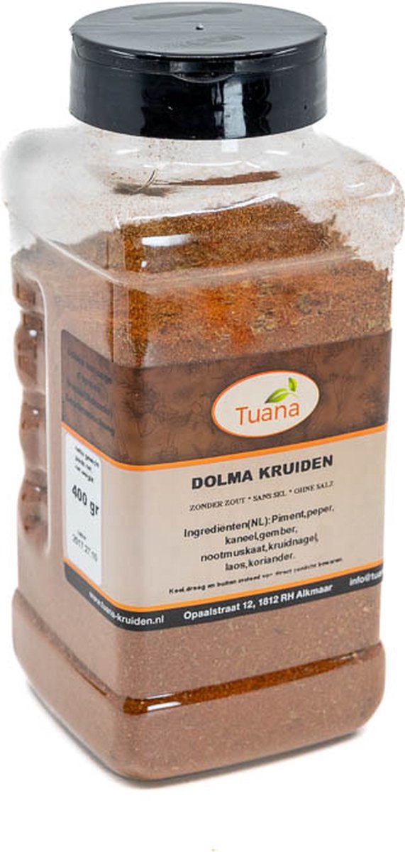 Goedkoopste Tuana Kruiden - Dolma Kruiden - Strooibus 400 Gram - Kruiden Zonder Zout - NP023