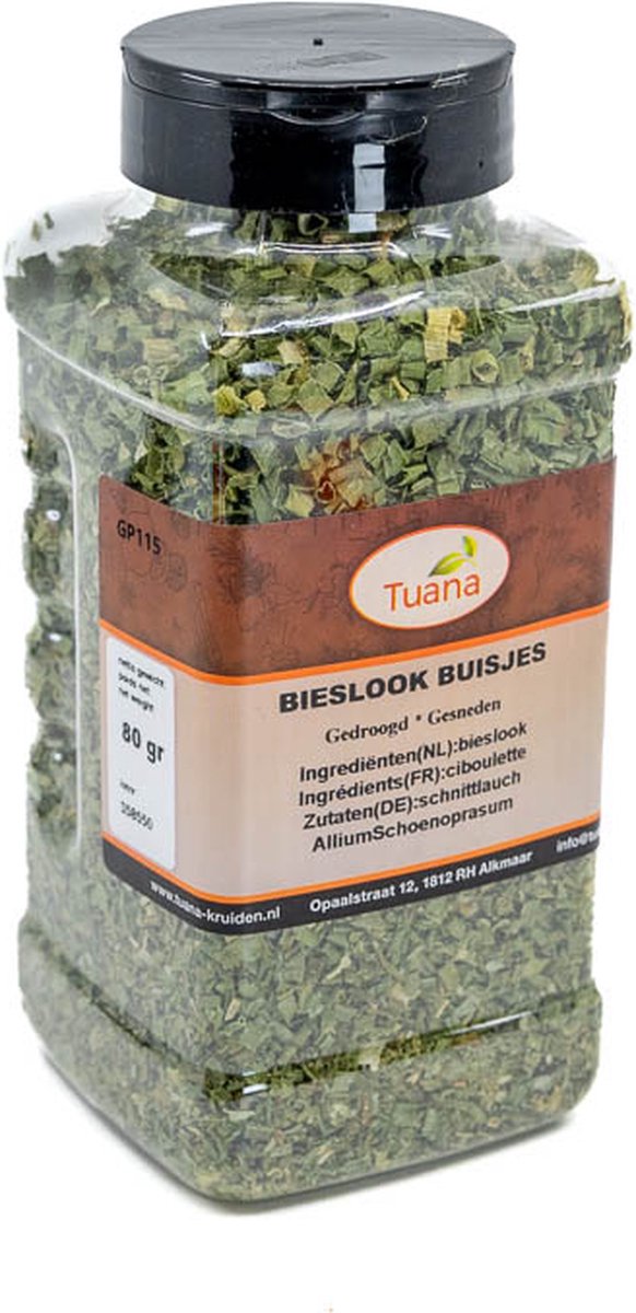 Goedkoopste Tuana Kruiden - Bieslook Buisjes - Strooibus 80 Gram - Kruiden Zonder Zout - GP0028