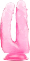 Bang It - Dubbele Dildo XXL - Met zuignap voor vrouwen - Realistische dildo’s voor mannen - Anaal - 22 cm - Roze