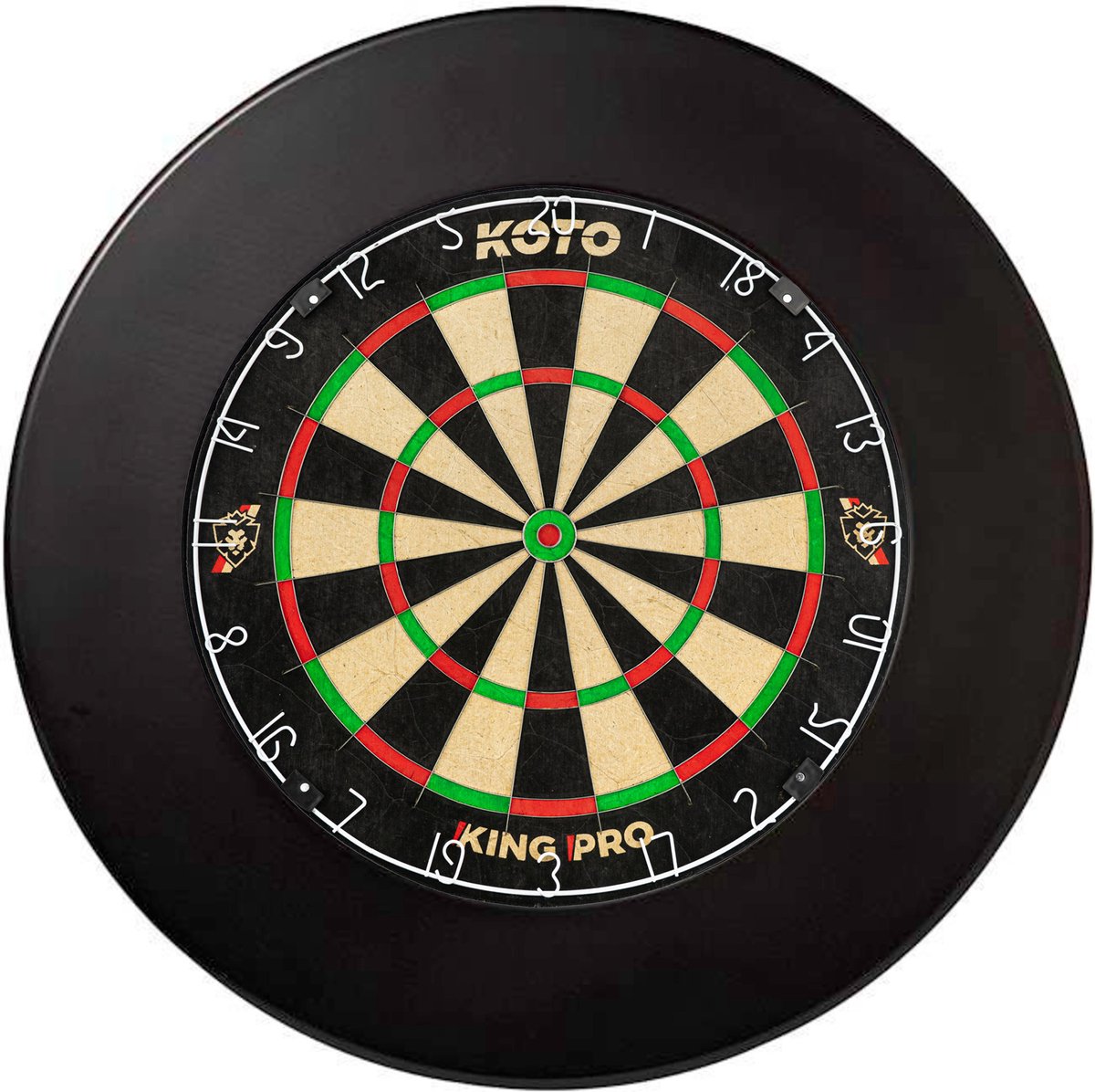 KOTO King Pro + Zwart Dartboard Surround, Hoogwaardige dartrand voor alle dartborden, Dart Surround om je darts en muren te beschermen, Eenvoudig te bevestigen.