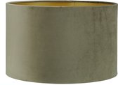 Lampenkap Cilinder - 40x40x25cm - San Remo velours taupe - gouden binnenkant