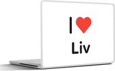 Laptop sticker - 15.6 inch - I love - Liv - Meisje - 36x27,5cm - Laptopstickers - Laptop skin - Cover