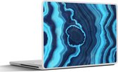 Laptop sticker - 10.1 inch - Agaat - Neon - Blauw - Edelsteen - 25x18cm - Laptopstickers - Laptop skin - Cover